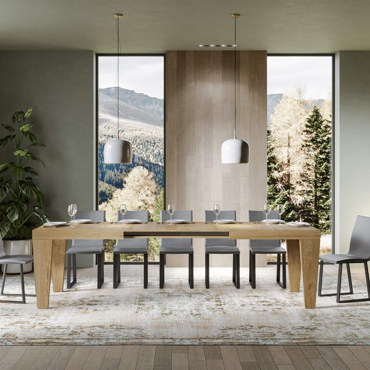 Modern Extendable Dining Table 90x160-420 cm Spimbo Itamoby — 3