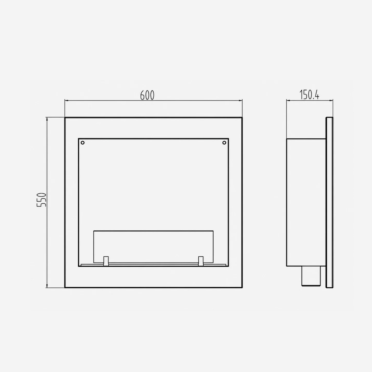 Recessed Wall Bioethanol Fireplace Furore 60 Divina Fire — 8