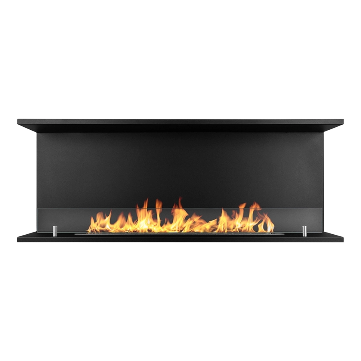 3-Sided Built-in Bioethanol Fireplace Divina Fire Trevi 120 Steel 120x50 — 1