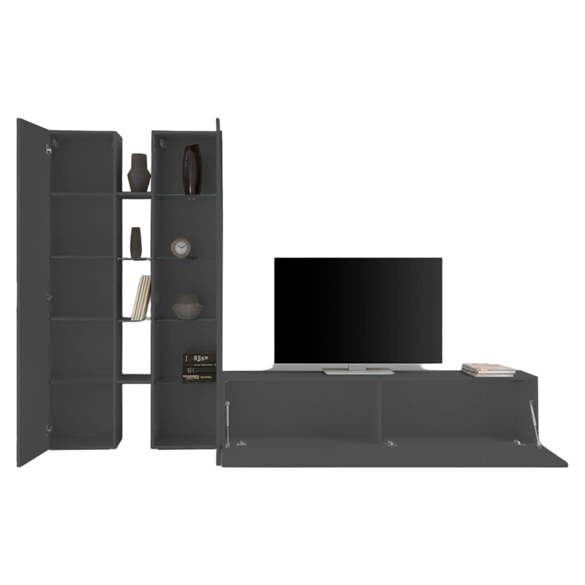 Modern Living Room TV Unit Set with Display Cabinet Elco RT — 6