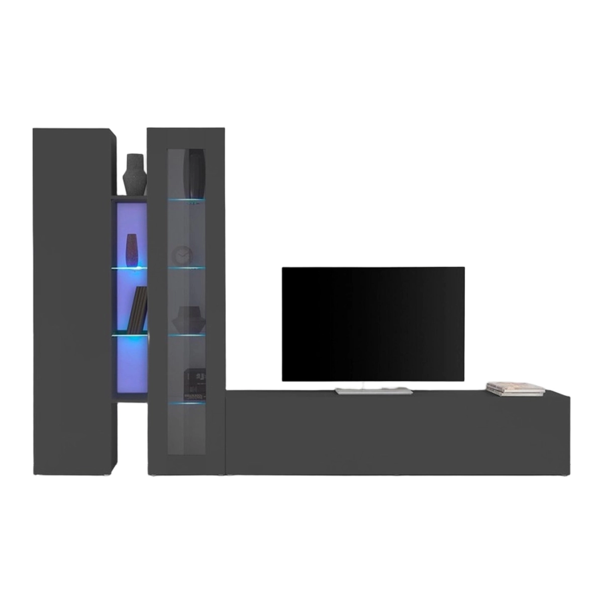 Modern Living Room TV Unit Set with Display Cabinet Elco RT — 5