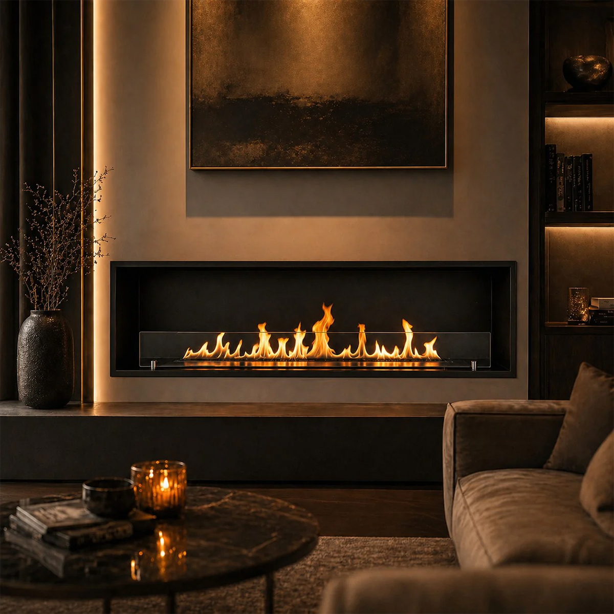 Divina Fire Saturno150 Topline Built-in Wall Bioethanol Fireplace — 2
