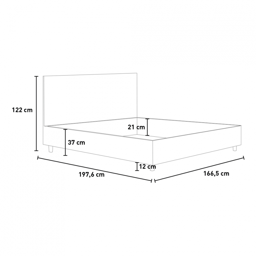Double storage bed 160x190 ash white modern design New Egos — 6
