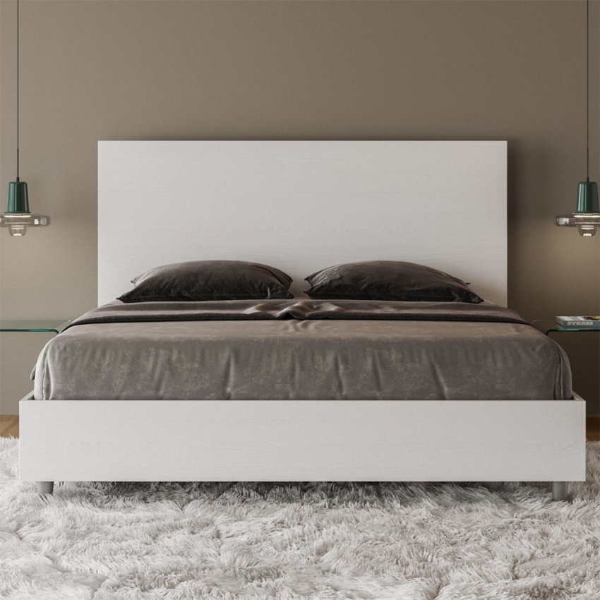 Double storage bed 160x190 ash white modern design New Egos — 5