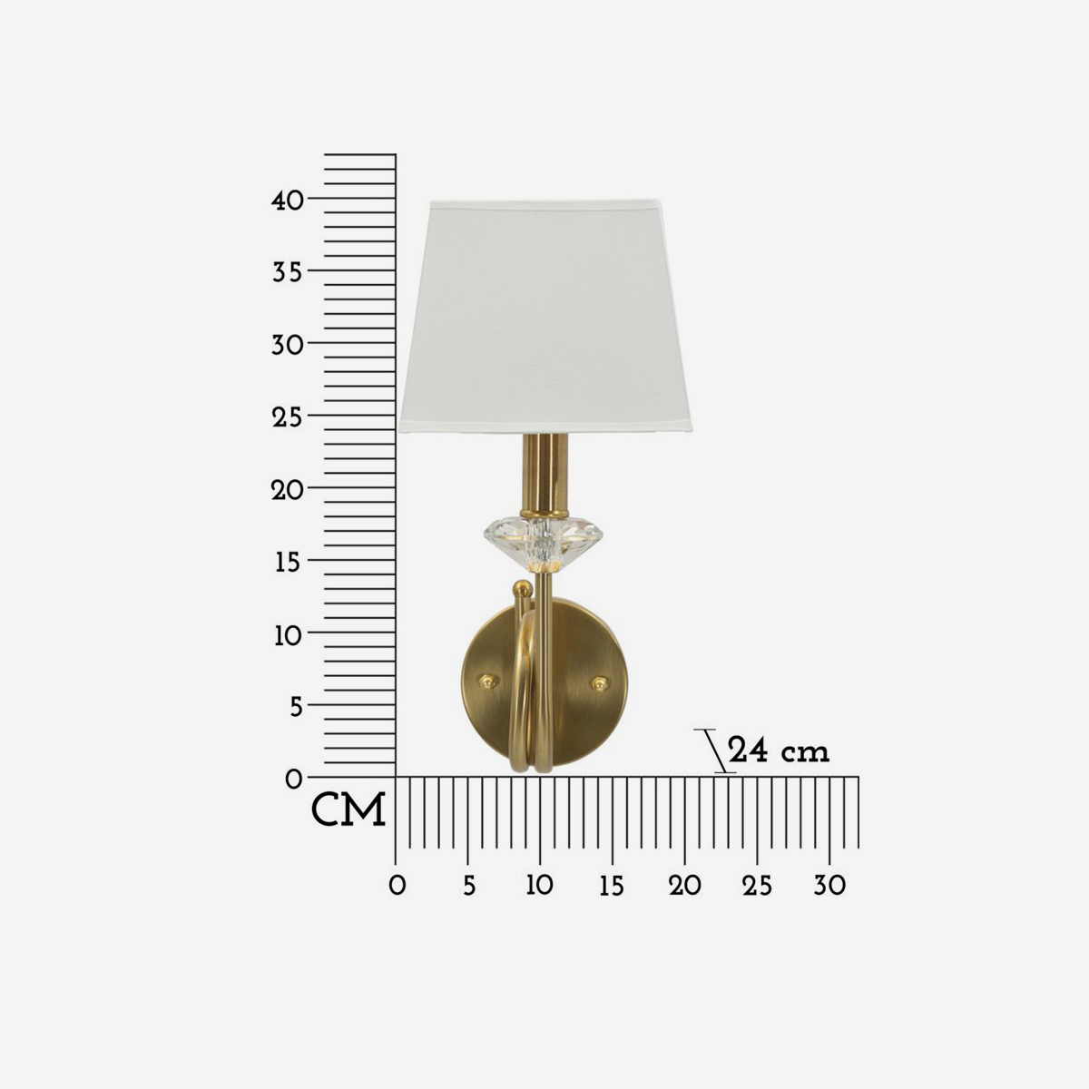 Salisburg Classic Wall Lamp in Iron with Tessuto Lampshade — 4