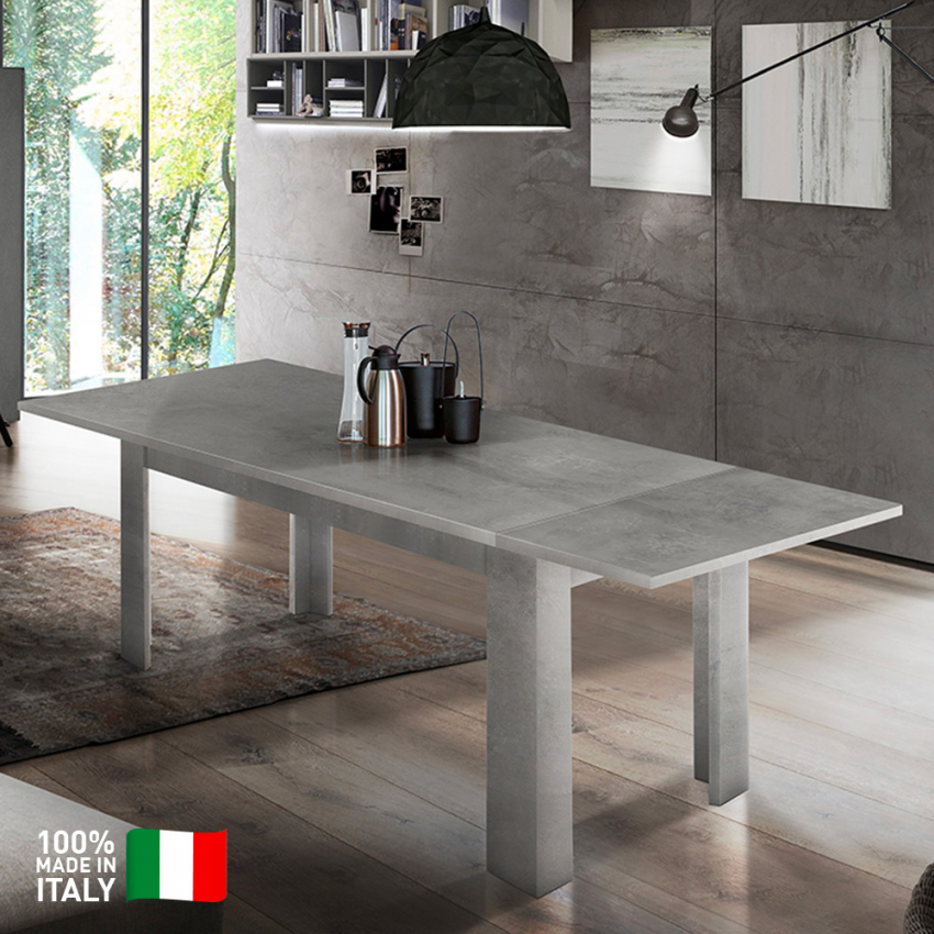 Extendable Dining Table 160-210x90cm Modern Design Grey Jesi Bronx — 3