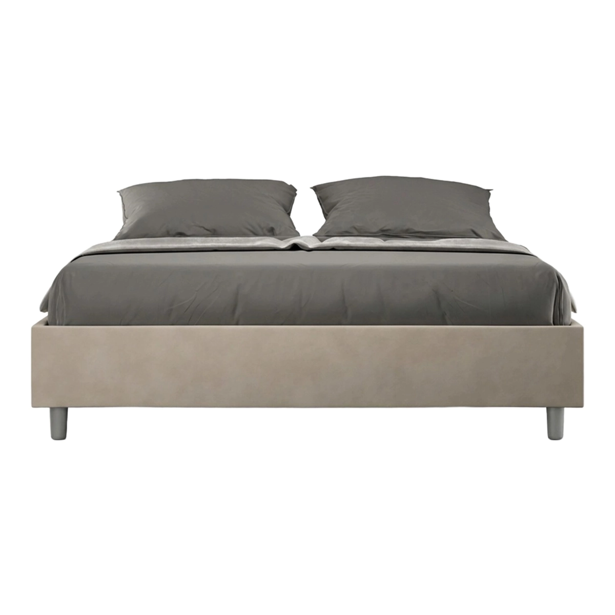 Azelia 160x190 double storage bed upholstered in sand fabric — 1