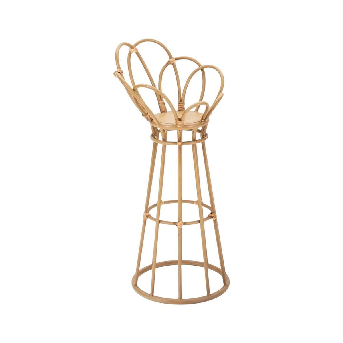 Boho Chic Metal and Polyrattan Plant Stand Panama Tower — 1