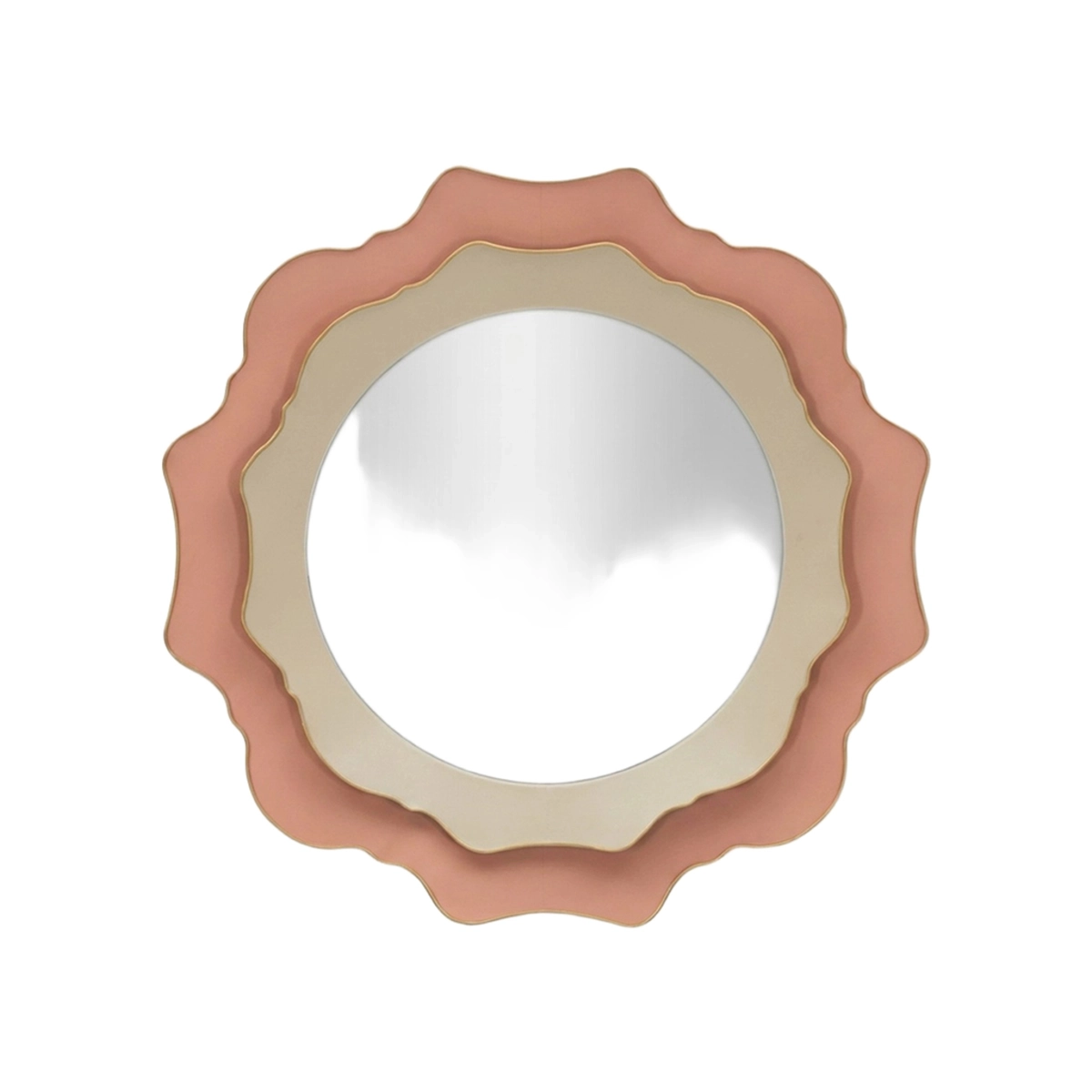 Round Shaped Wall Mirror 95cm Elizabeth Pink Radiance — 1