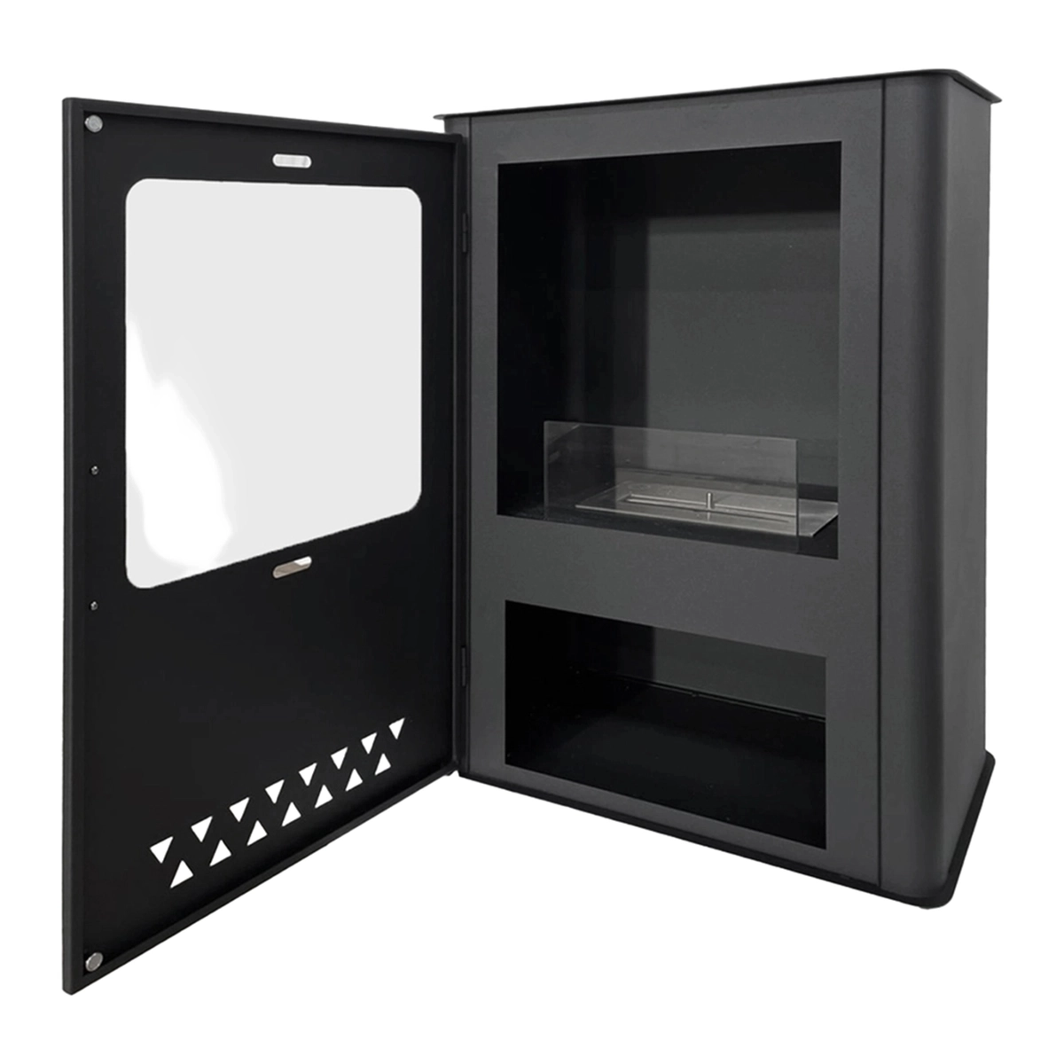 Freestanding Bioethanol Fireplace Stove in Steel - 50x30x68 cm — 5