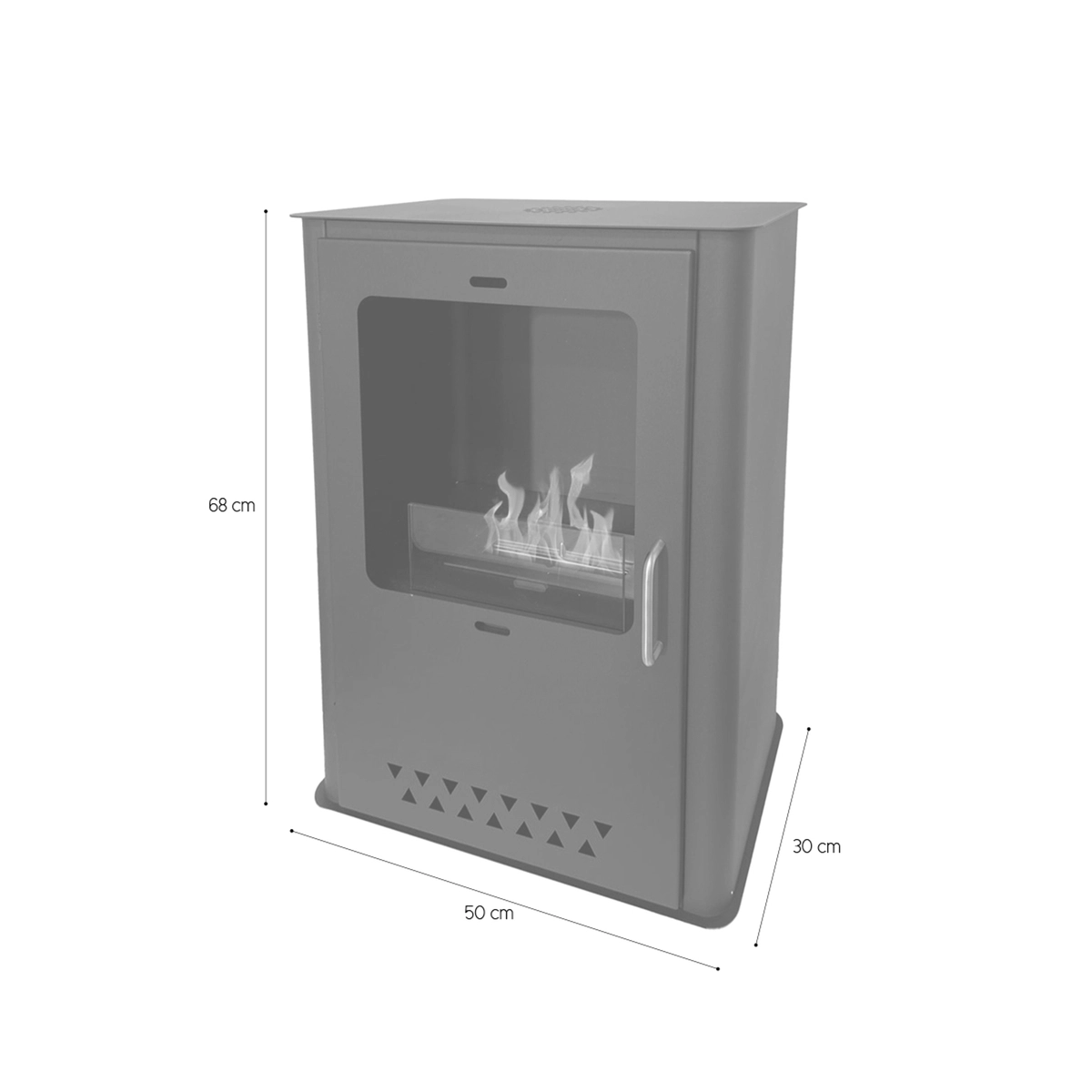 Freestanding Bioethanol Fireplace Stove in Steel - 50x30x68 cm — 9
