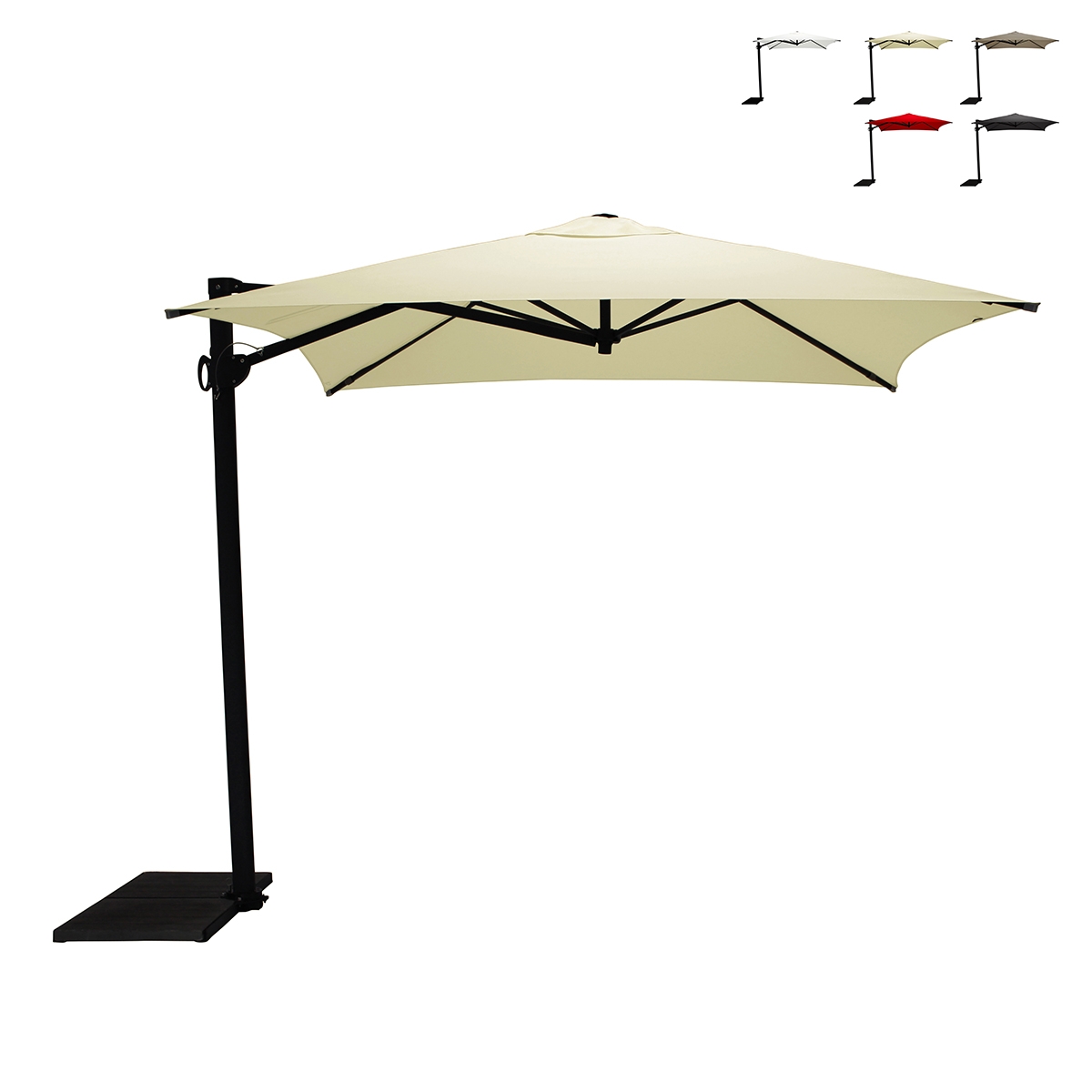Cantilever square garden parasol 250x250 UV50+ Maffei Trend Art 457Q — 1