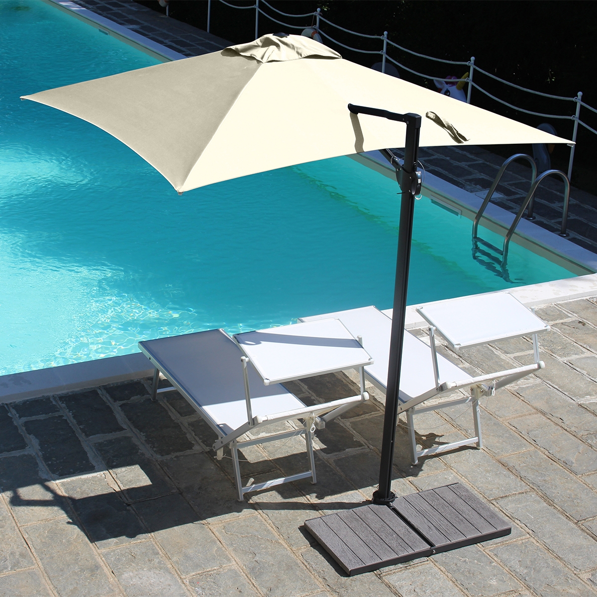Cantilever square garden parasol 250x250 UV50+ Maffei Trend Art 457Q — 8