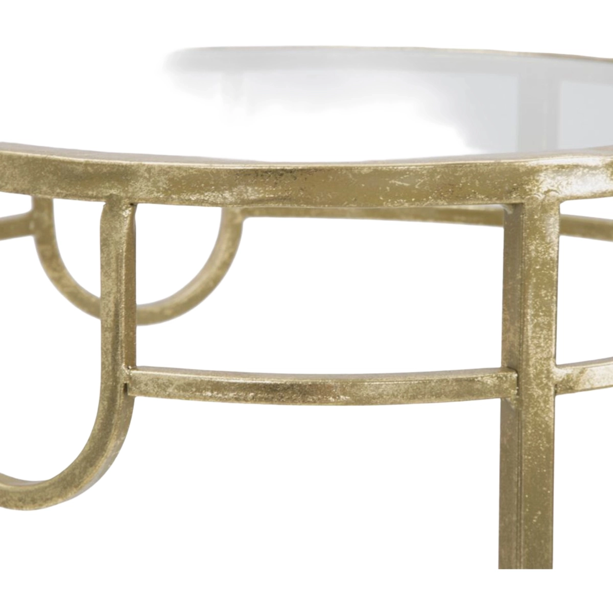 Set of 3 round side tables in metal and Vetro Gold — 6