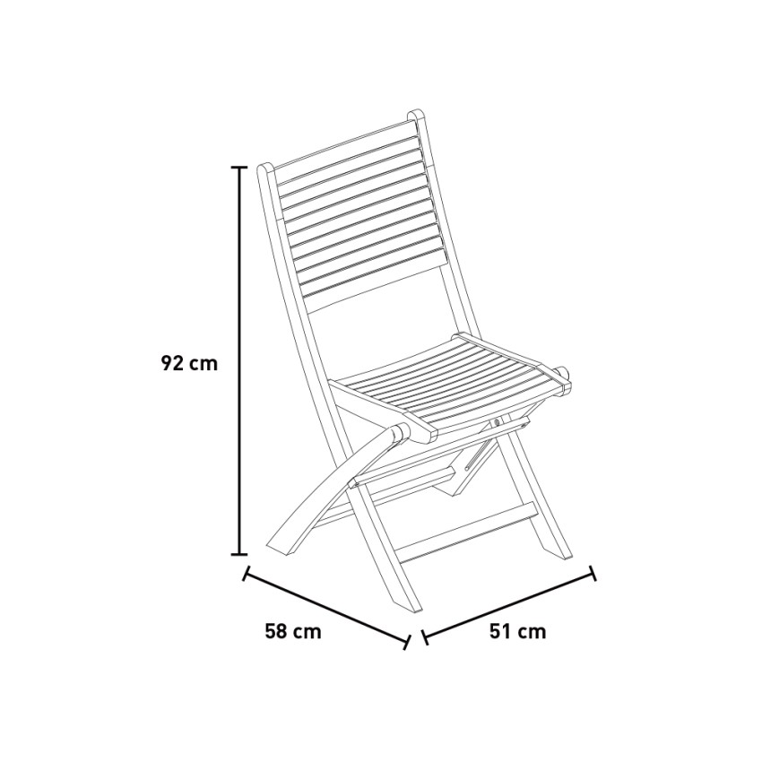 Giava folding garden chair in solid acacia wood — 4