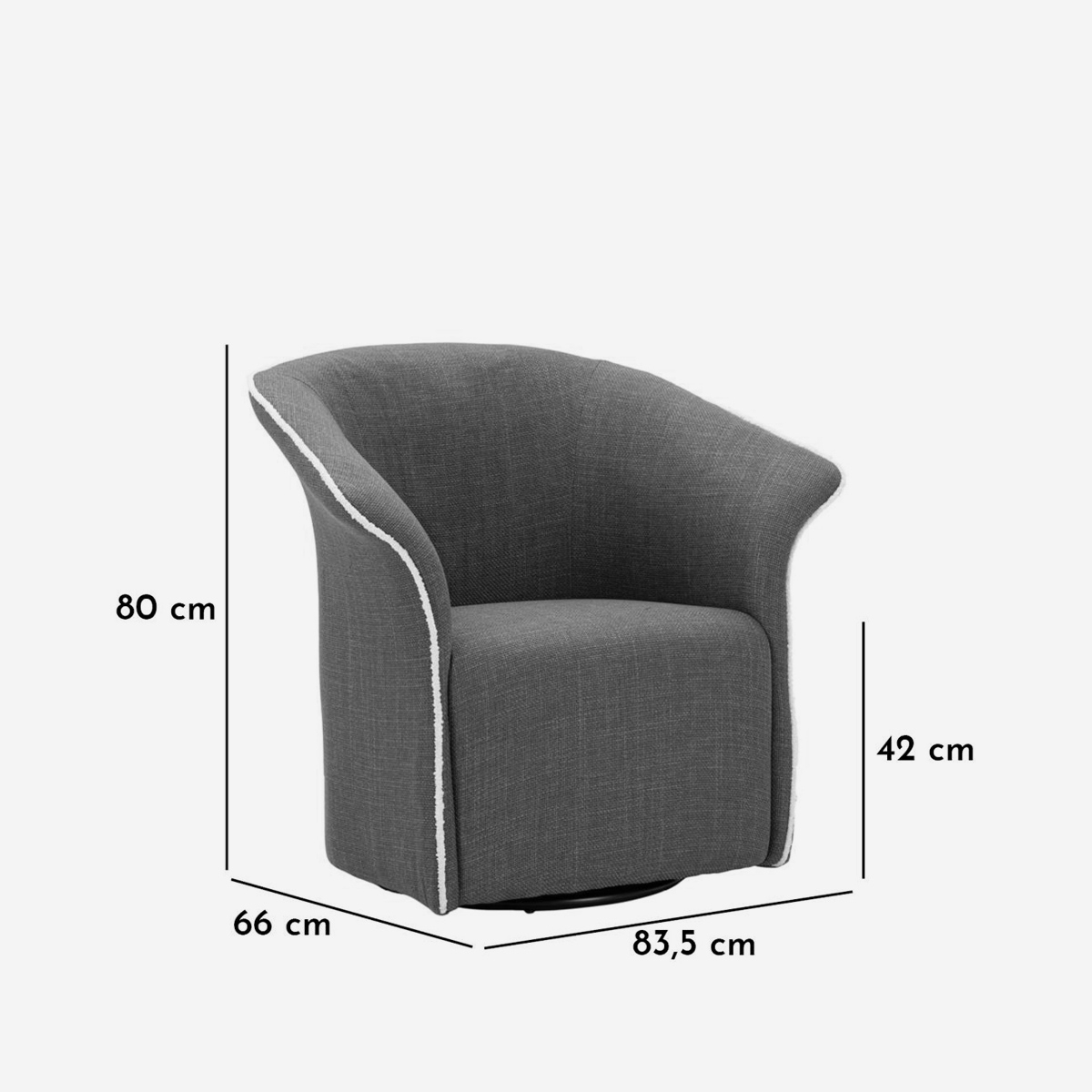 Siena Upholstered Swivel Armchair in Fabric — 9