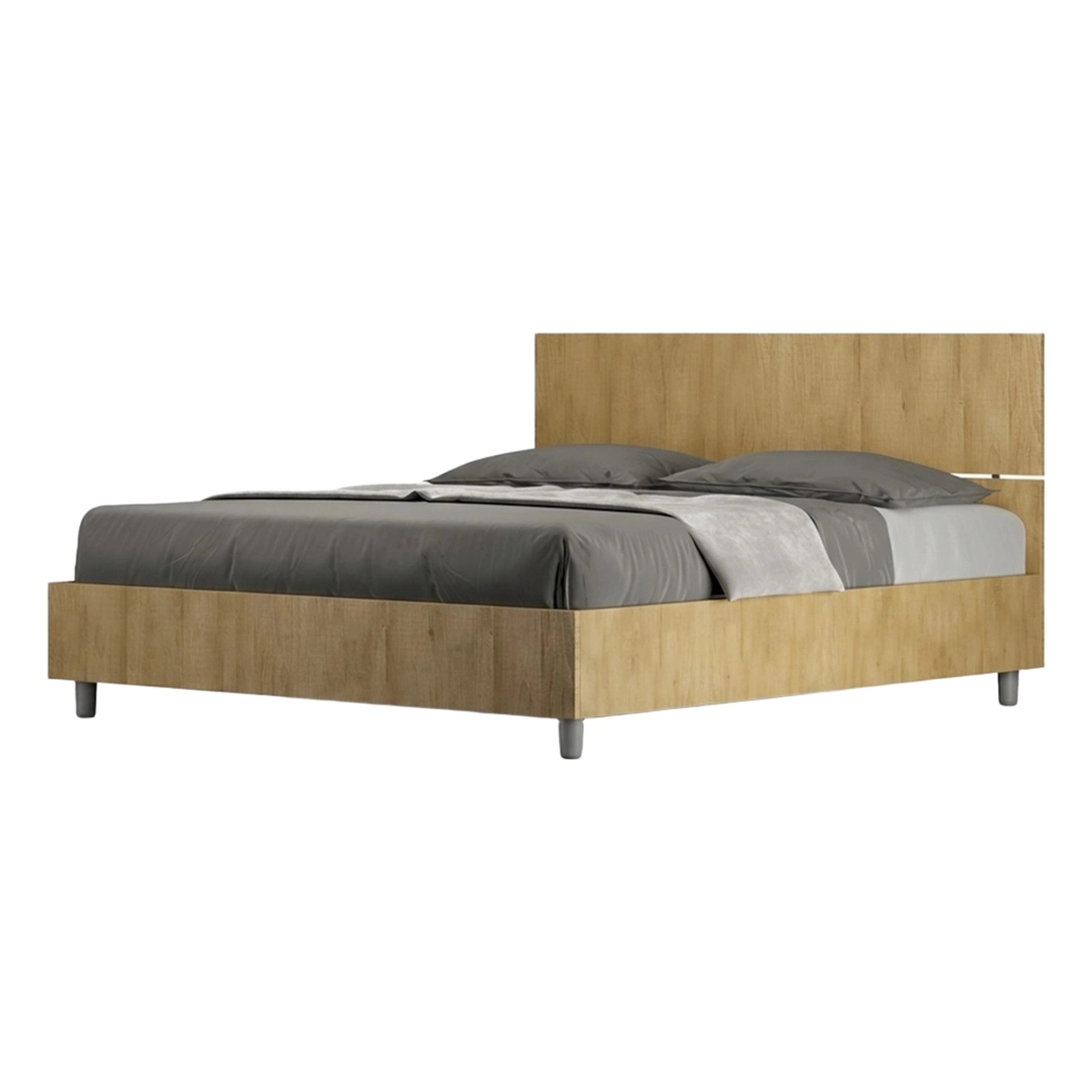 Demas Oak Wooden Double Storage Bed 160x190 cm — 1
