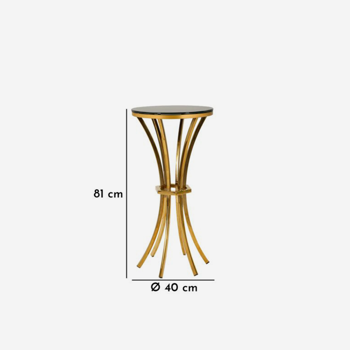 Shanty 80 Round Tall Side Table in Iron and Glass — 4