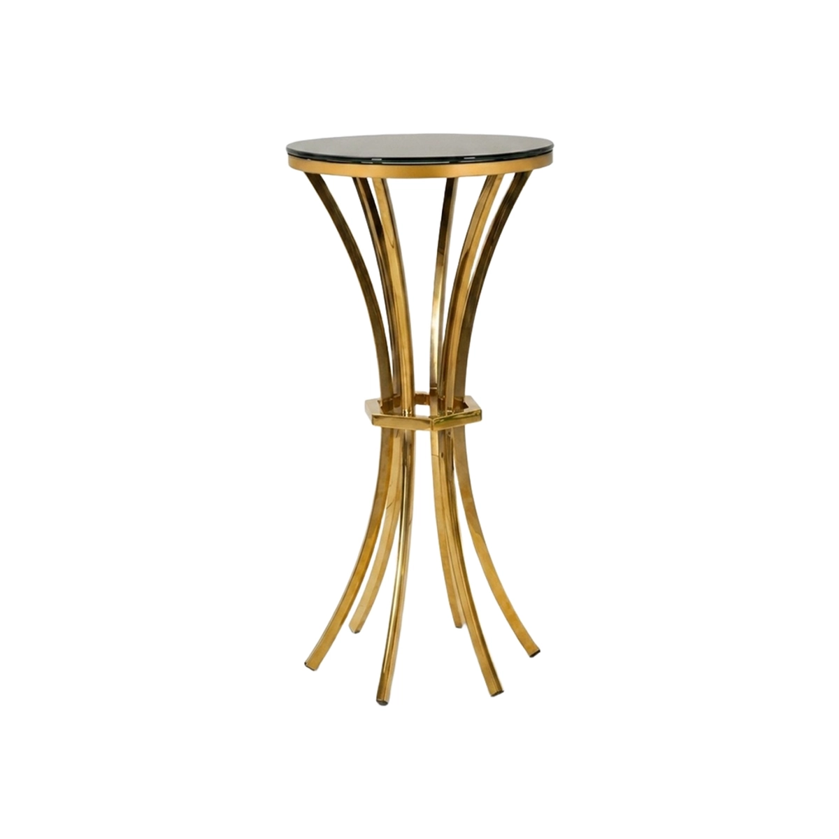 Shanty 80 Round Tall Side Table in Iron and Glass — 1