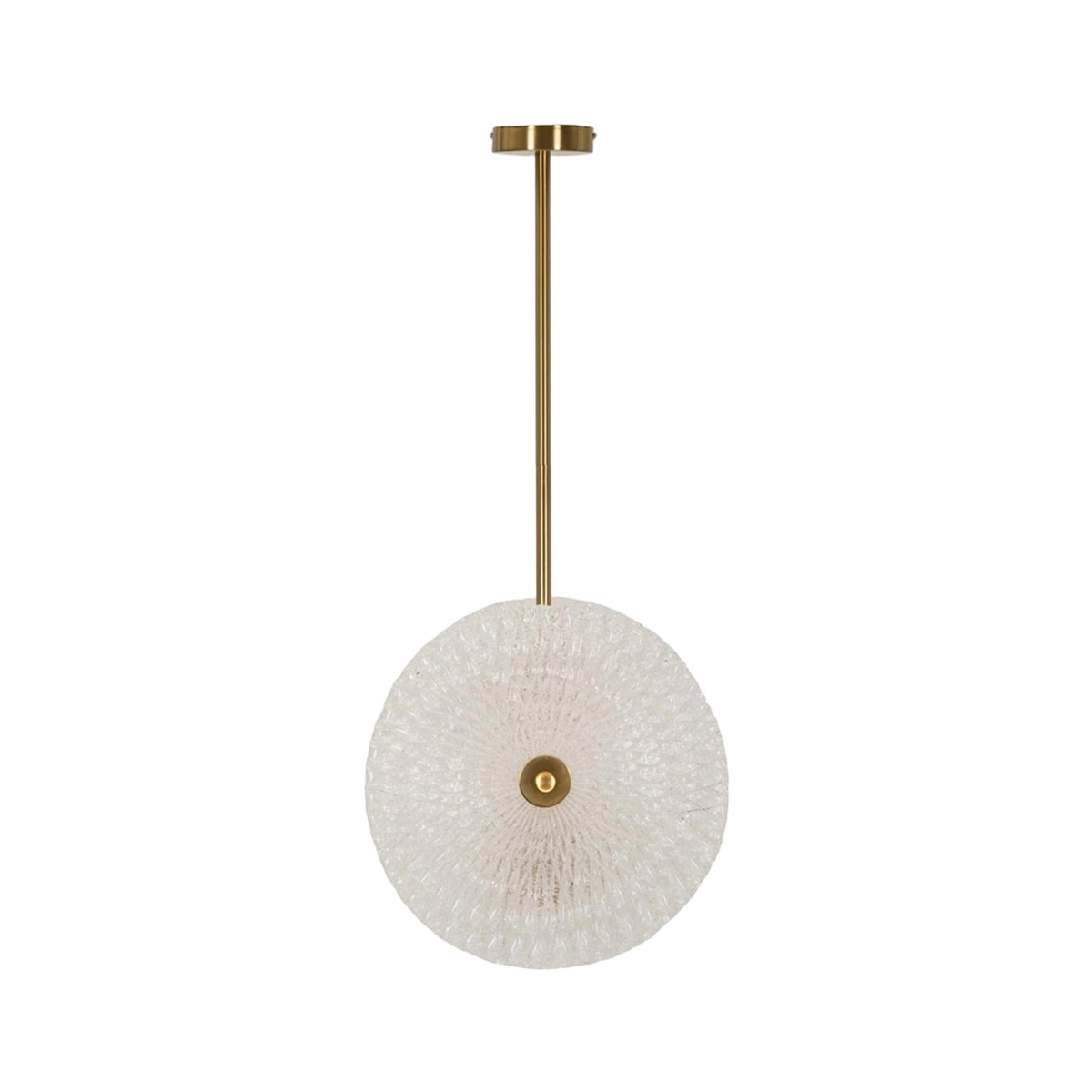 Pendant light in gold metal with decorated glass shades Glass — 5