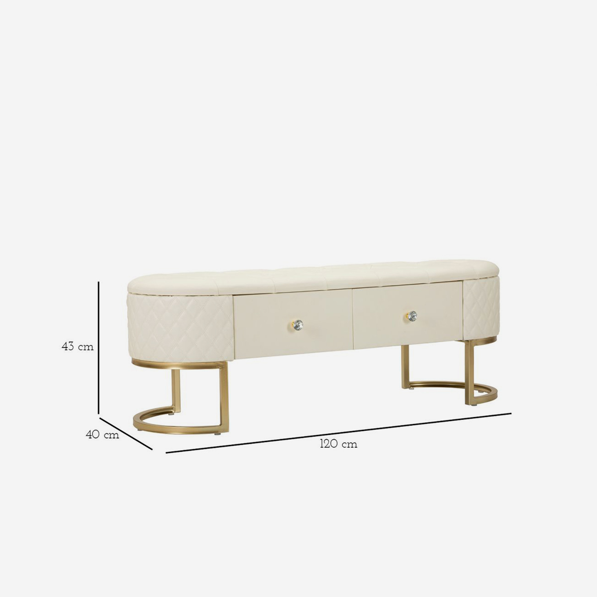 Sharon Upholstered Bedroom End of Bed Bench with Drawers — 3