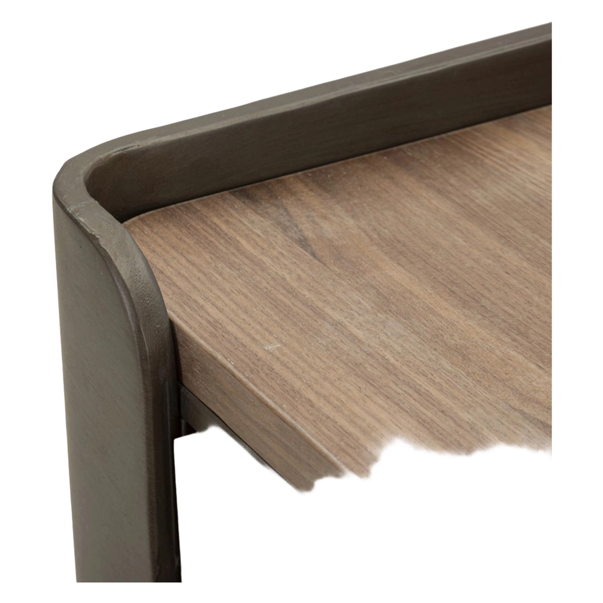 Toronto Square Coffee Table with 2 Drawers in Wood and Iron — 8