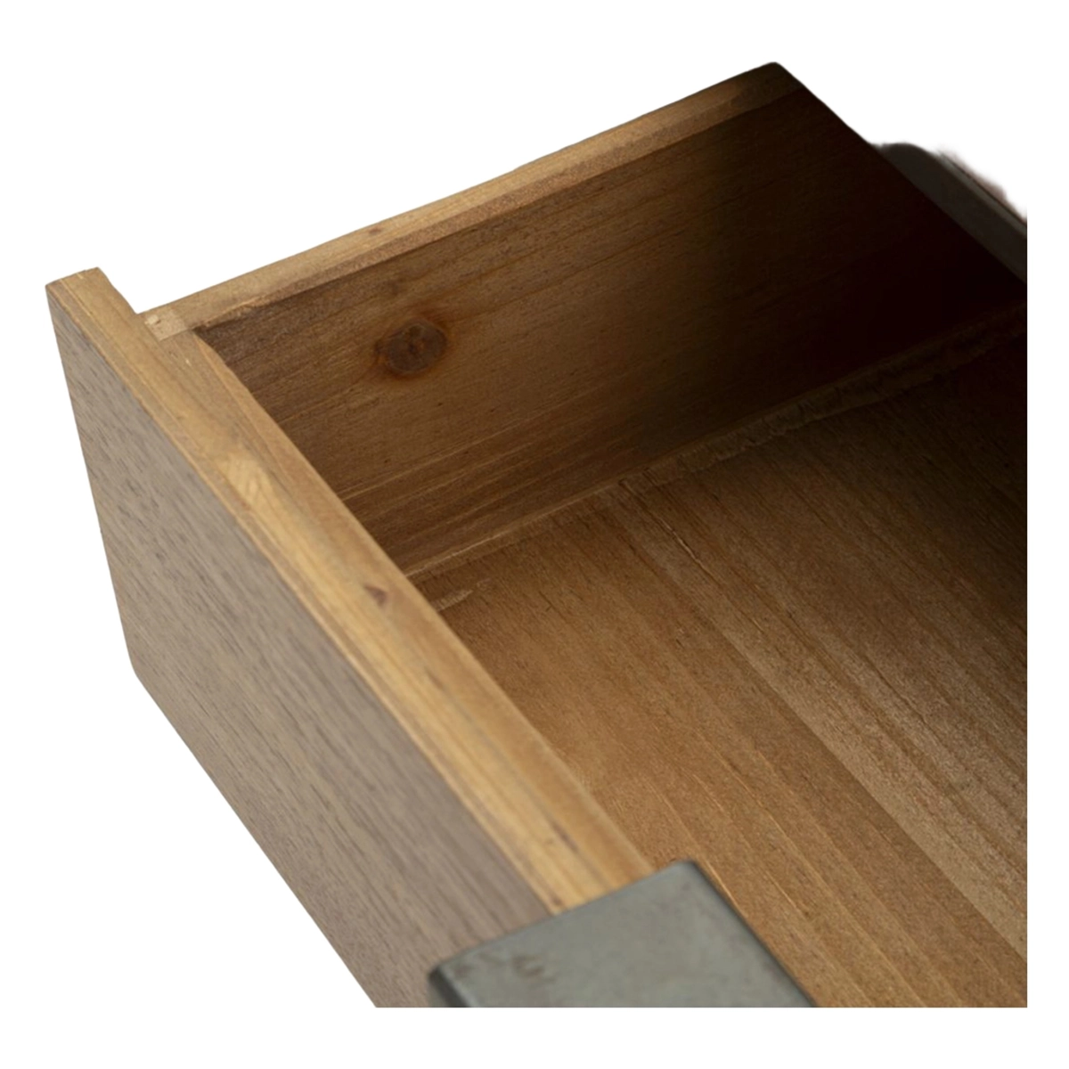 Toronto Square Coffee Table with 2 Drawers in Wood and Iron — 7