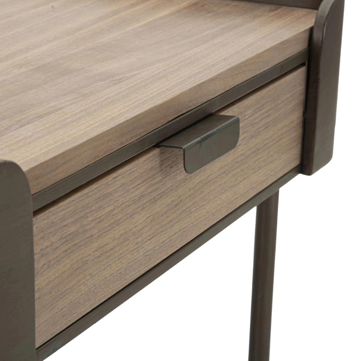 Toronto Square Coffee Table with 2 Drawers in Wood and Iron — 6