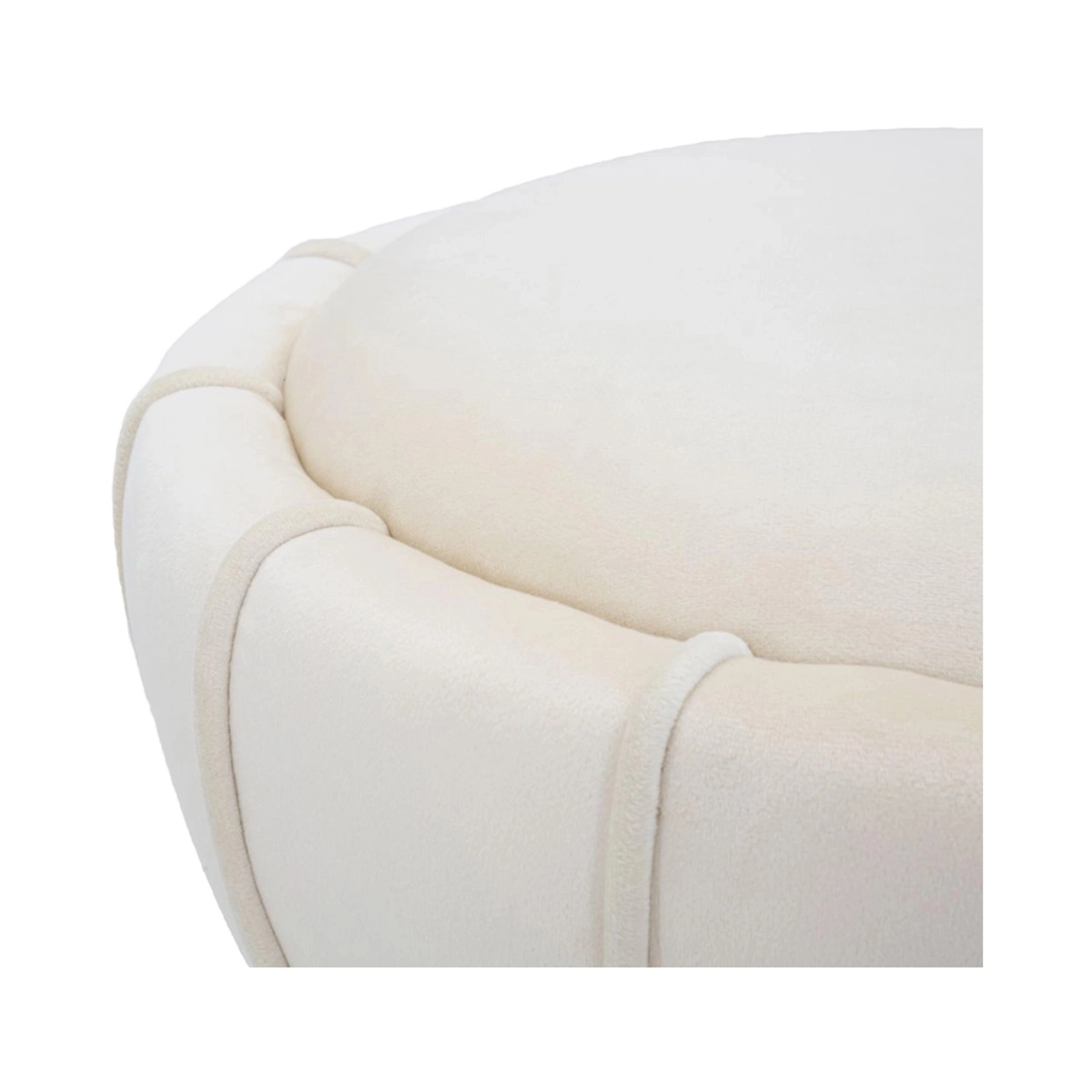 Flower round padded stool in faux velvet — 4