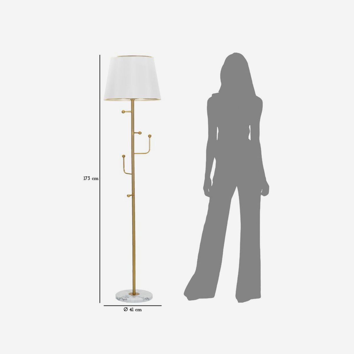 Arwen Floor Lamp with Integrated Coat Rack — 3