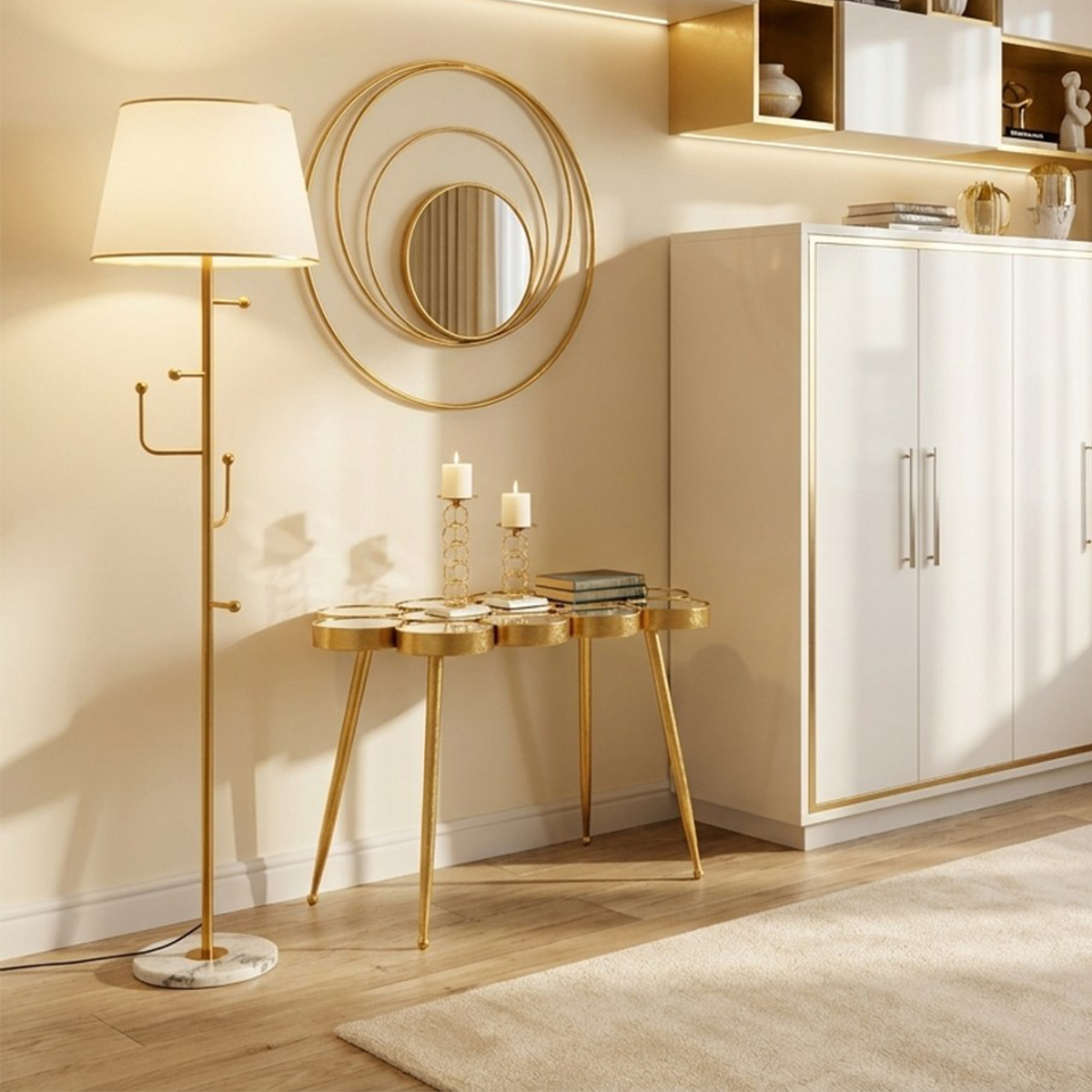 Arwen Floor Lamp with Integrated Coat Rack — 2