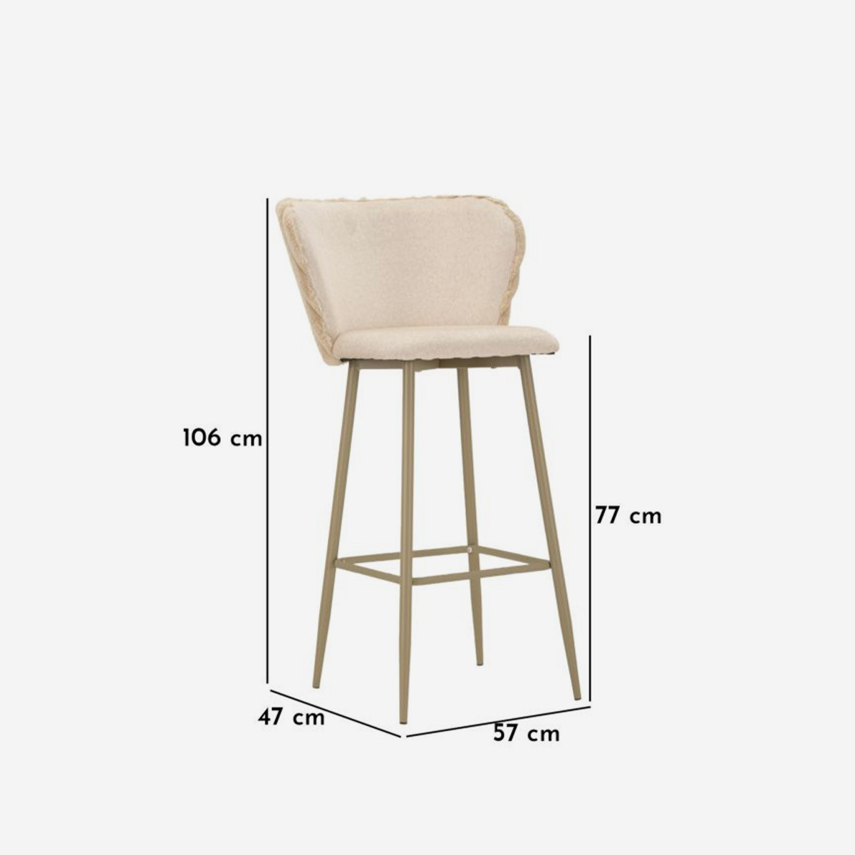 Set of 2 Padded Bar Stools with Backrest Alaska B — 5