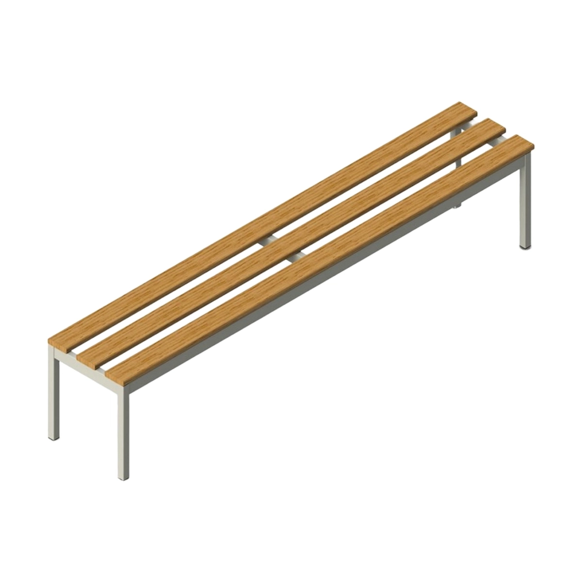 Sit L 6-Seater Changing Room Bench Wood and Steel 200x37x43cm — 4