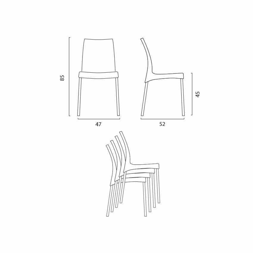 Stackable kitchen and bar chair Boulevard Grand Soleil in polypropylene — 5