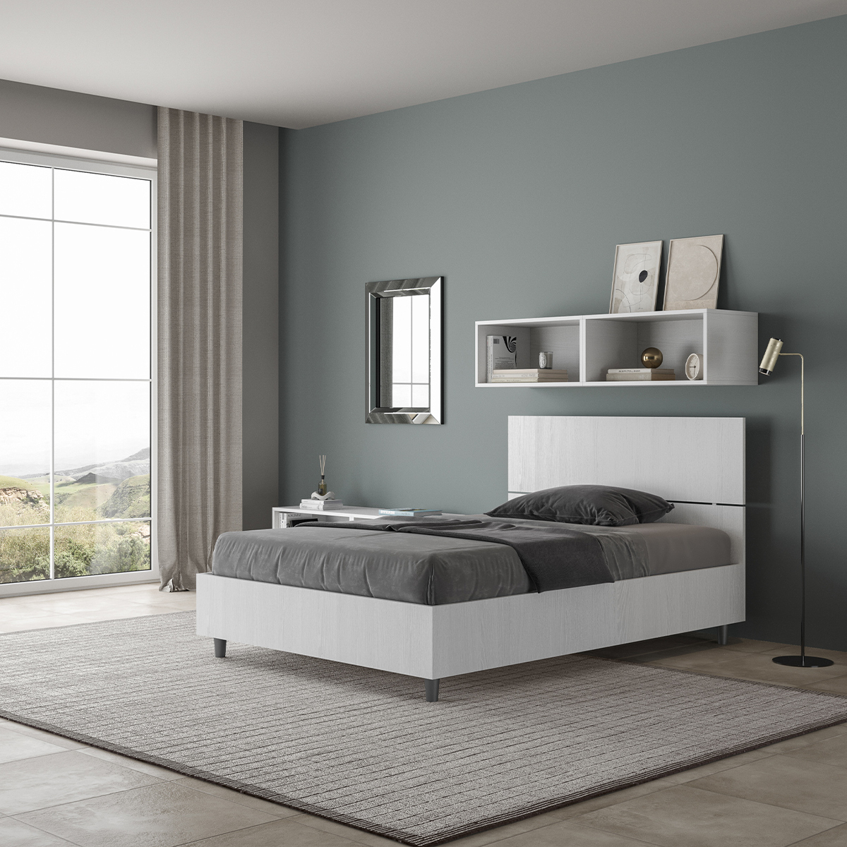 Demas French Bed 120x200 with Storage Box and High Headboard — 2
