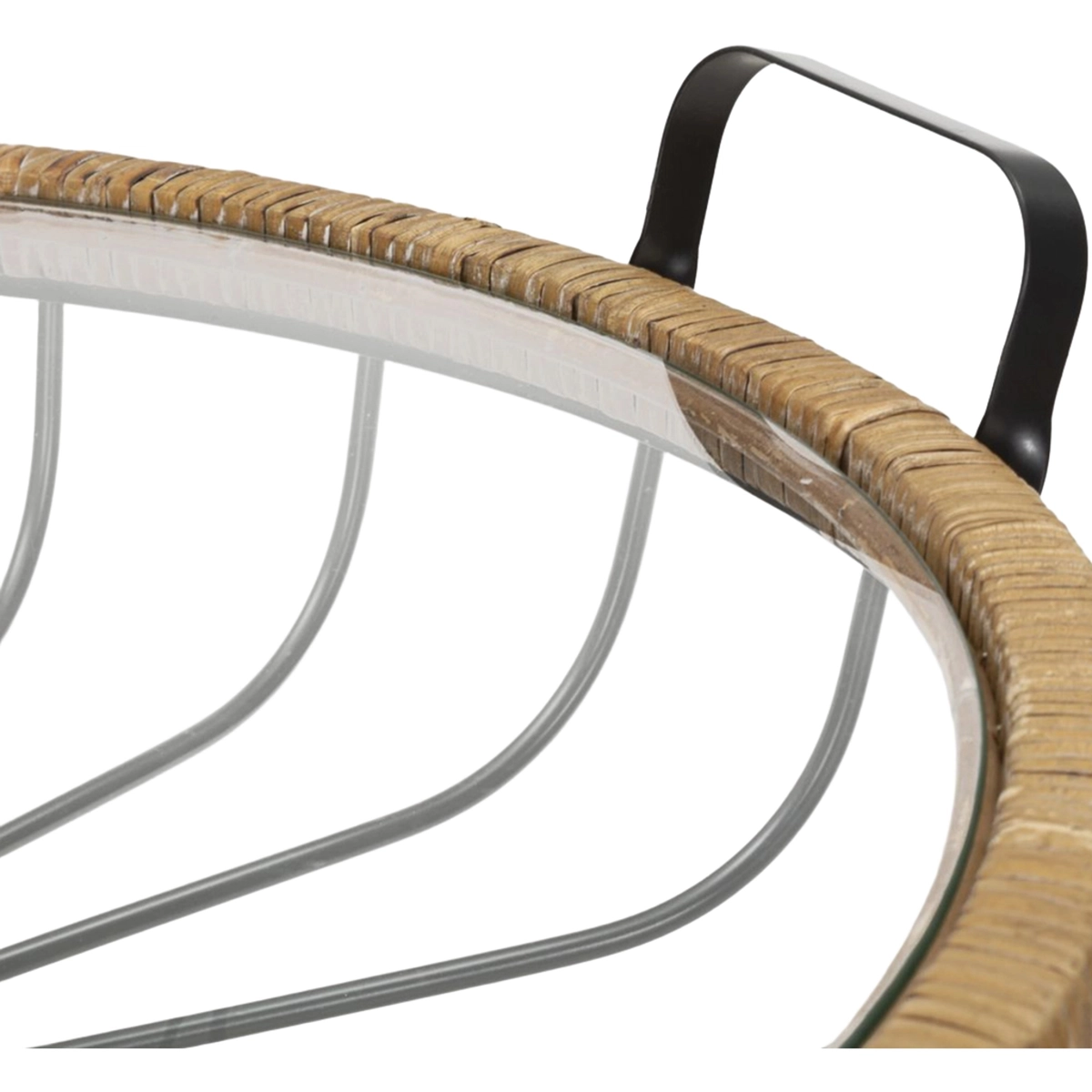 Cebu Round Coffee Table with Glass Top and Castor Wheels — 4