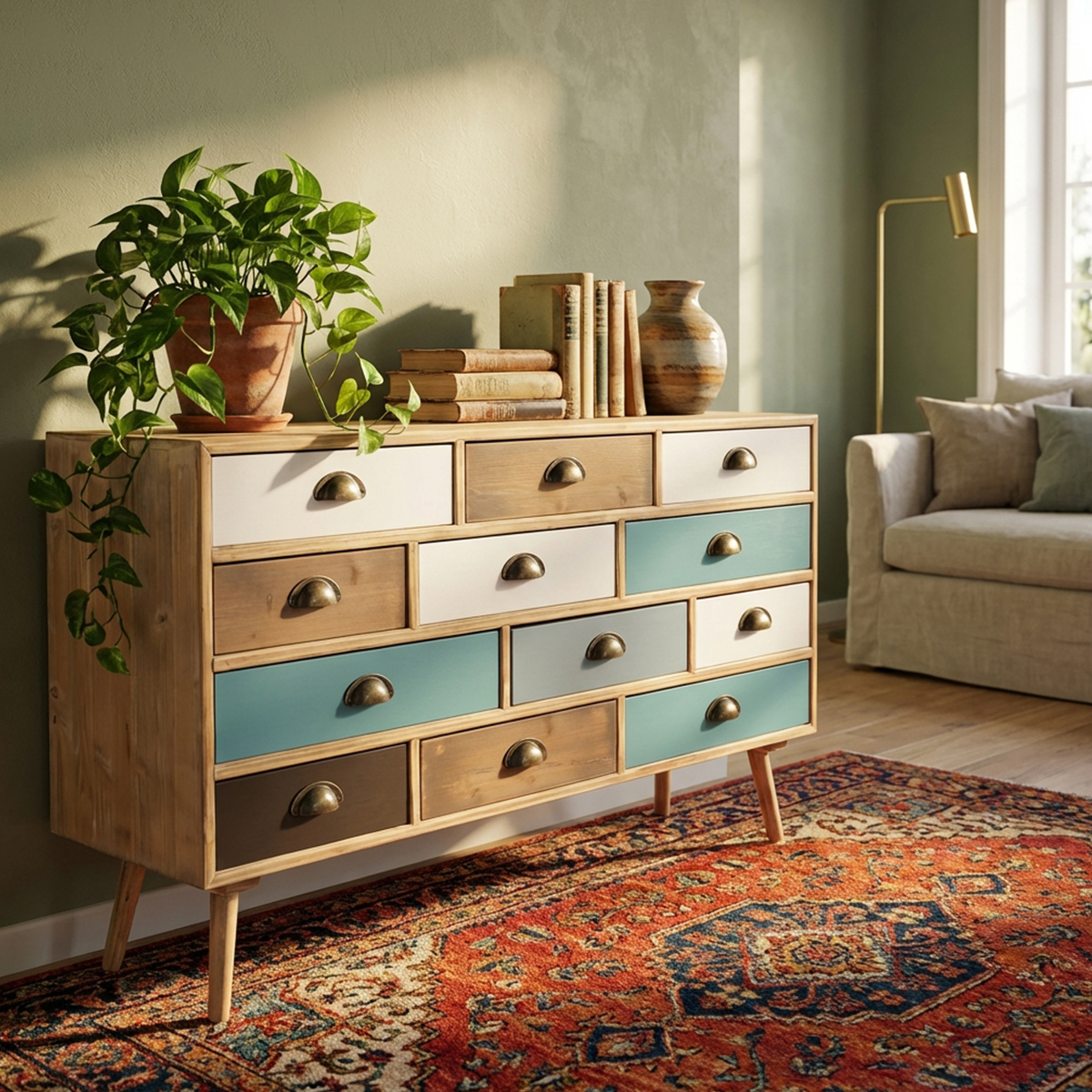 Modern 12-Drawer Wood and MDF Chest of Drawers Jasper — 3