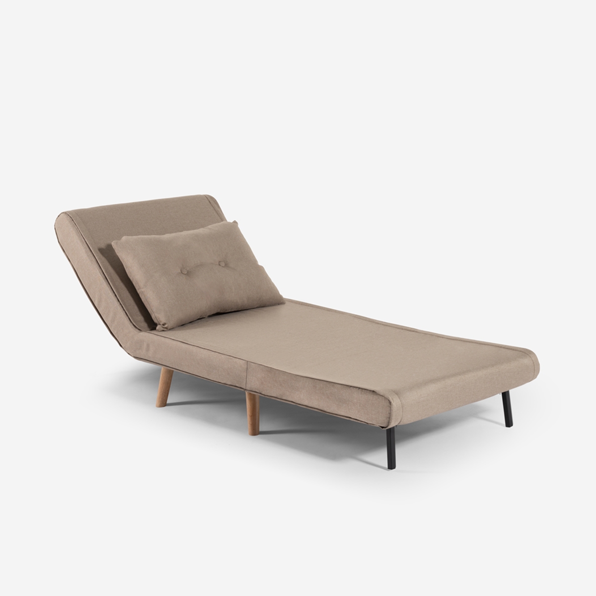 Single Fabric Armchair Bed with Wooden Legs Miriam Modus Sofà — 3
