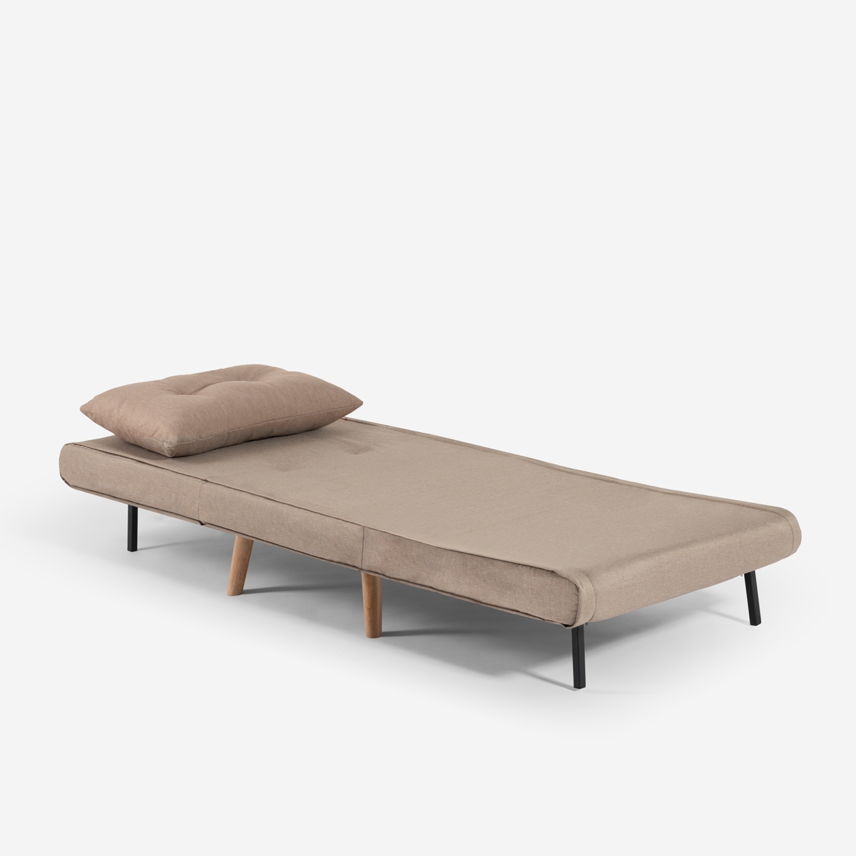 Single Fabric Armchair Bed with Wooden Legs Miriam Modus Sofà — 4