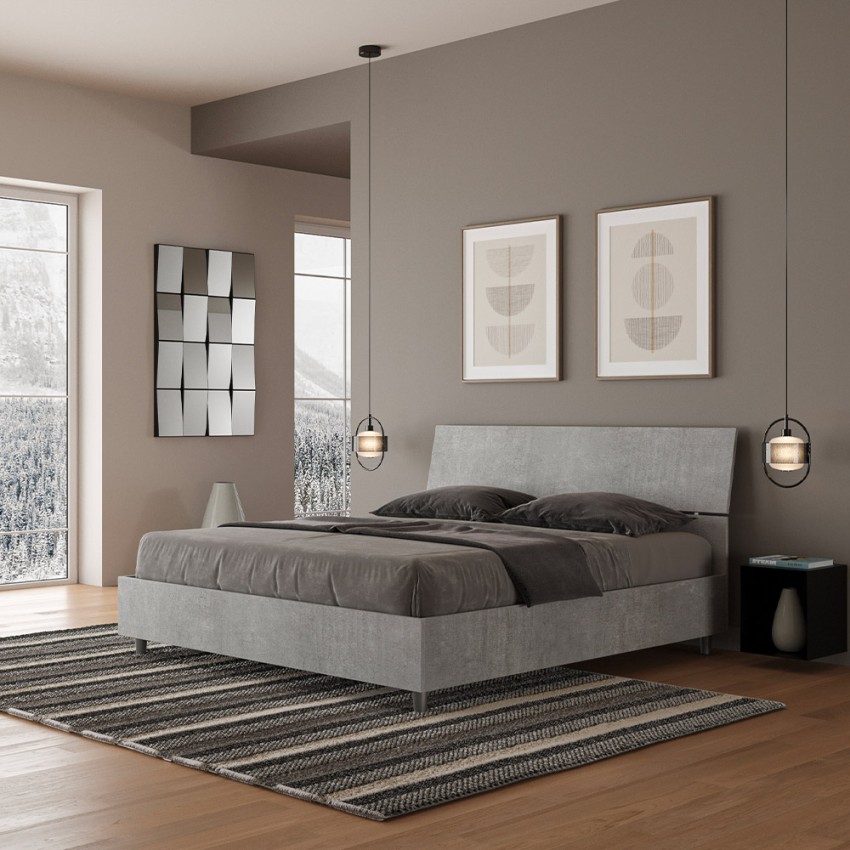 Demas Nod Double Storage Bed 160x190 cm Concrete Grey — 2