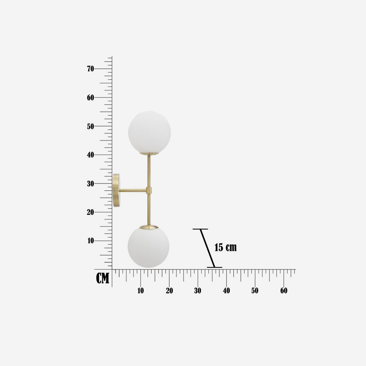 Mauro Ferretti Glamy Double 2-Light Wall Sconce in Metal and Vetro — 3