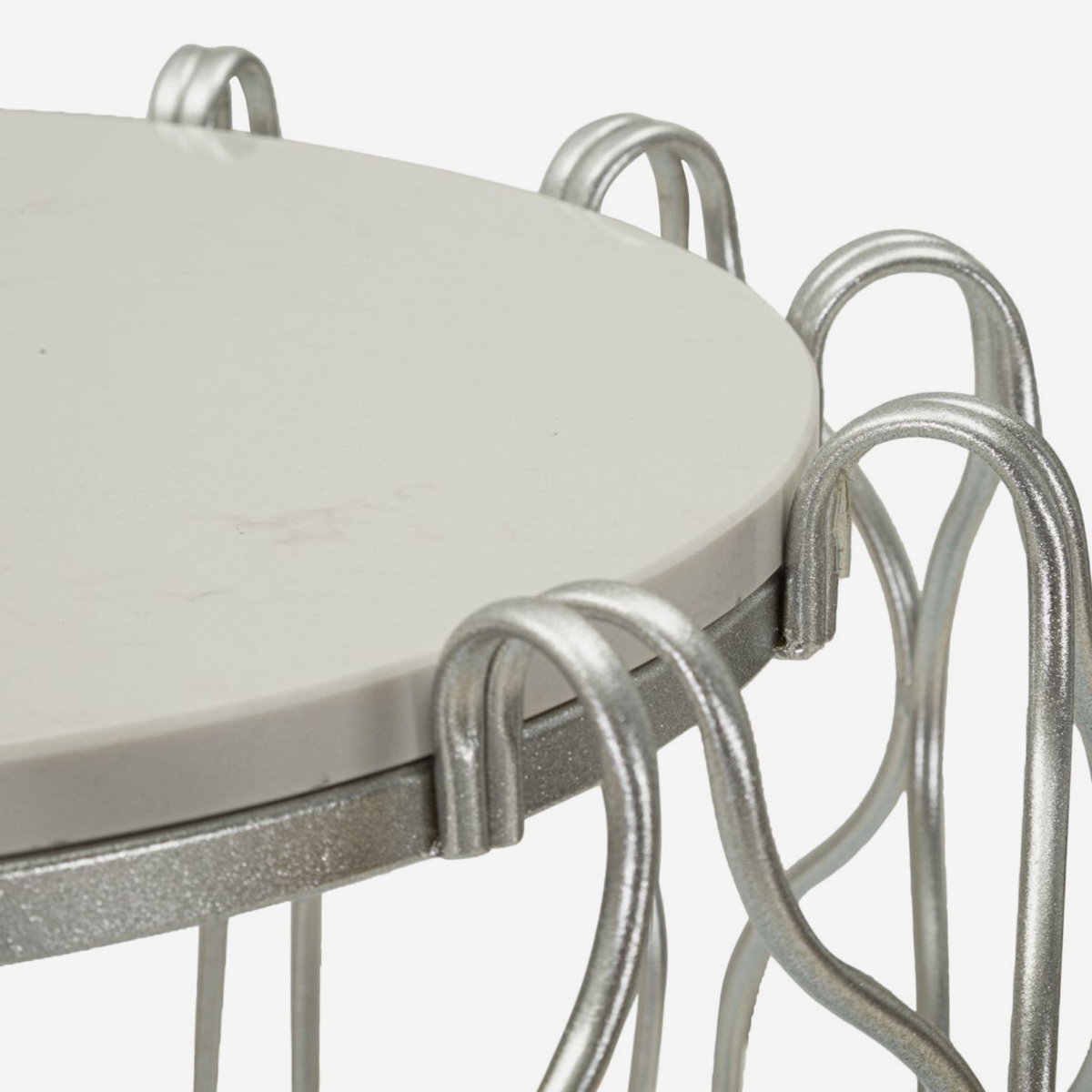 Hook Round Coffee Table in Metal and Marble — 4