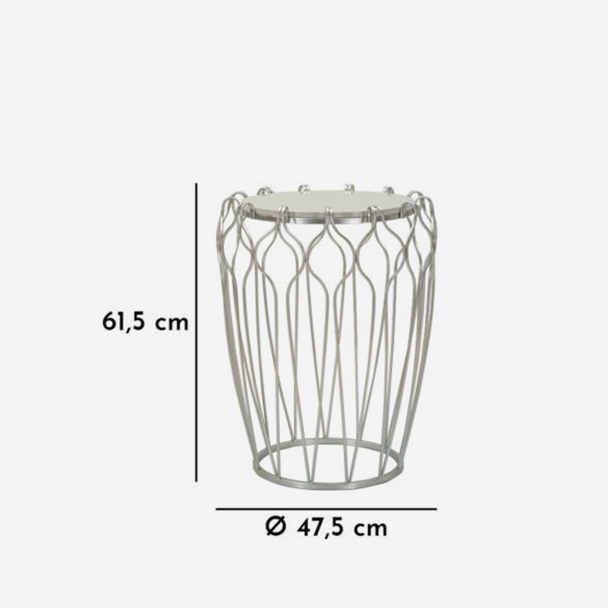 Hook Round Coffee Table in Metal and Marble — 5