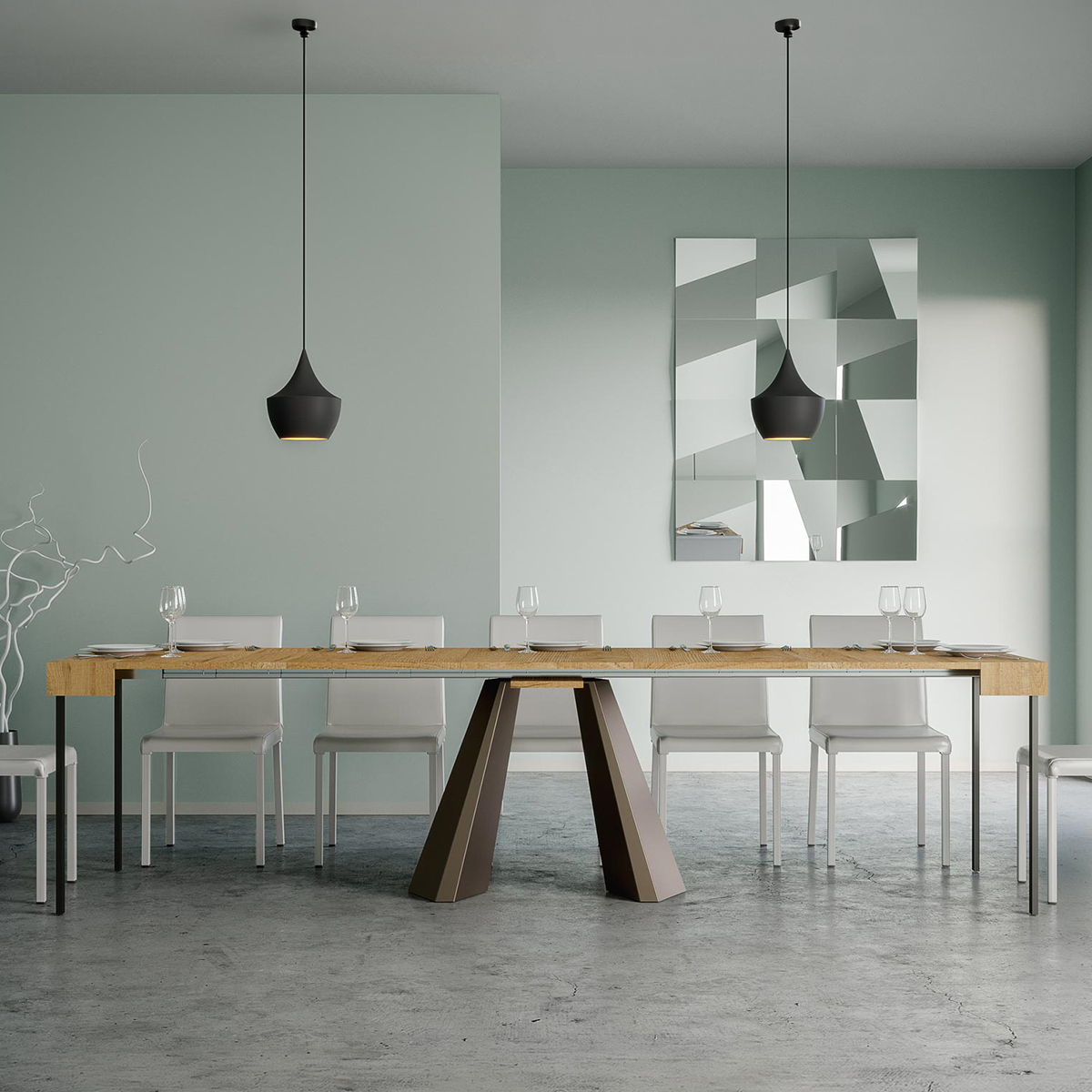 Extendable console table Diamante Oak 90x40-300cm modern table Itamoby — 4