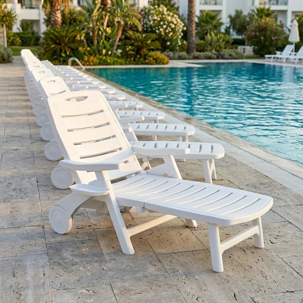 Set of 15 folding plastic sun loungers Grand Soleil Premiere — 2