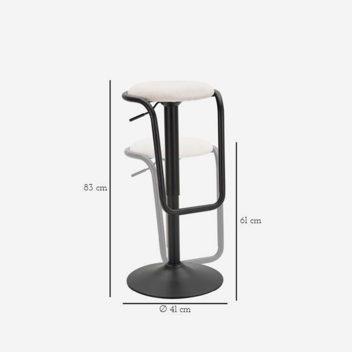 Destiny Swivel Adjustable Fabric Bar Stool — 5