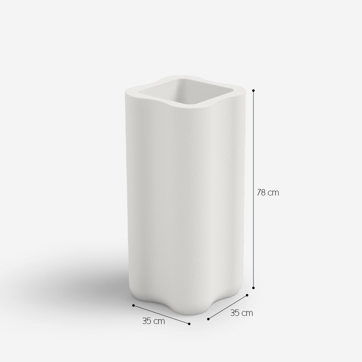 Tall Outdoor Square Planter in Polyethylene Made in Italy Nebula 35 — 3