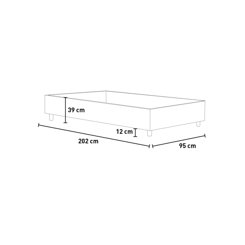 Single storage sommier bed 80x190 Itamoby Azelia — 4