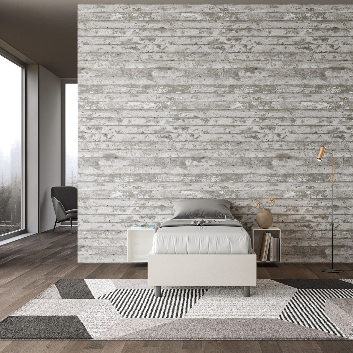 Single storage sommier bed 80x190 Itamoby Azelia — 3