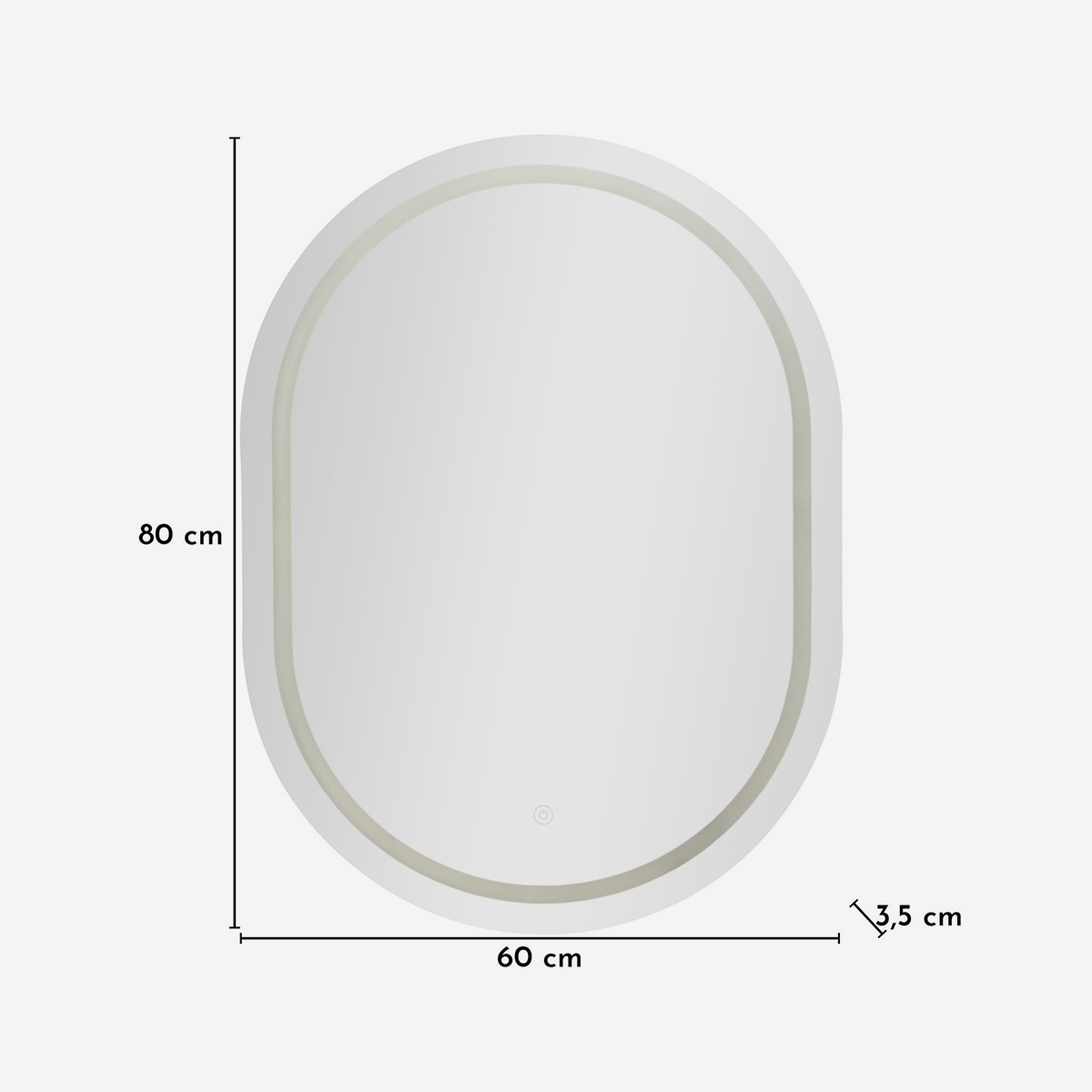 Oval LED wall mirror 60x80 cm Simple Ovale — 7